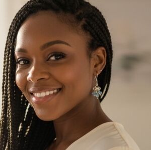 Ashley Andrews Sterling Silver Light Blue Crystal Drop Earrings